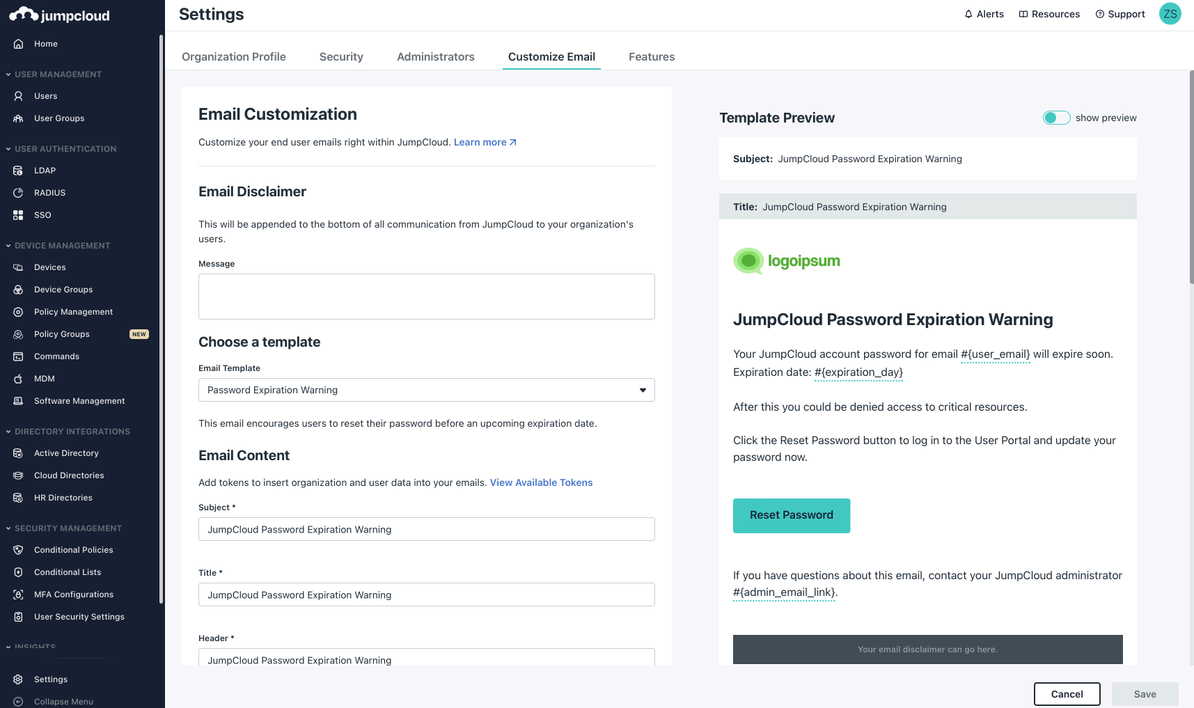 Custom Email Editor